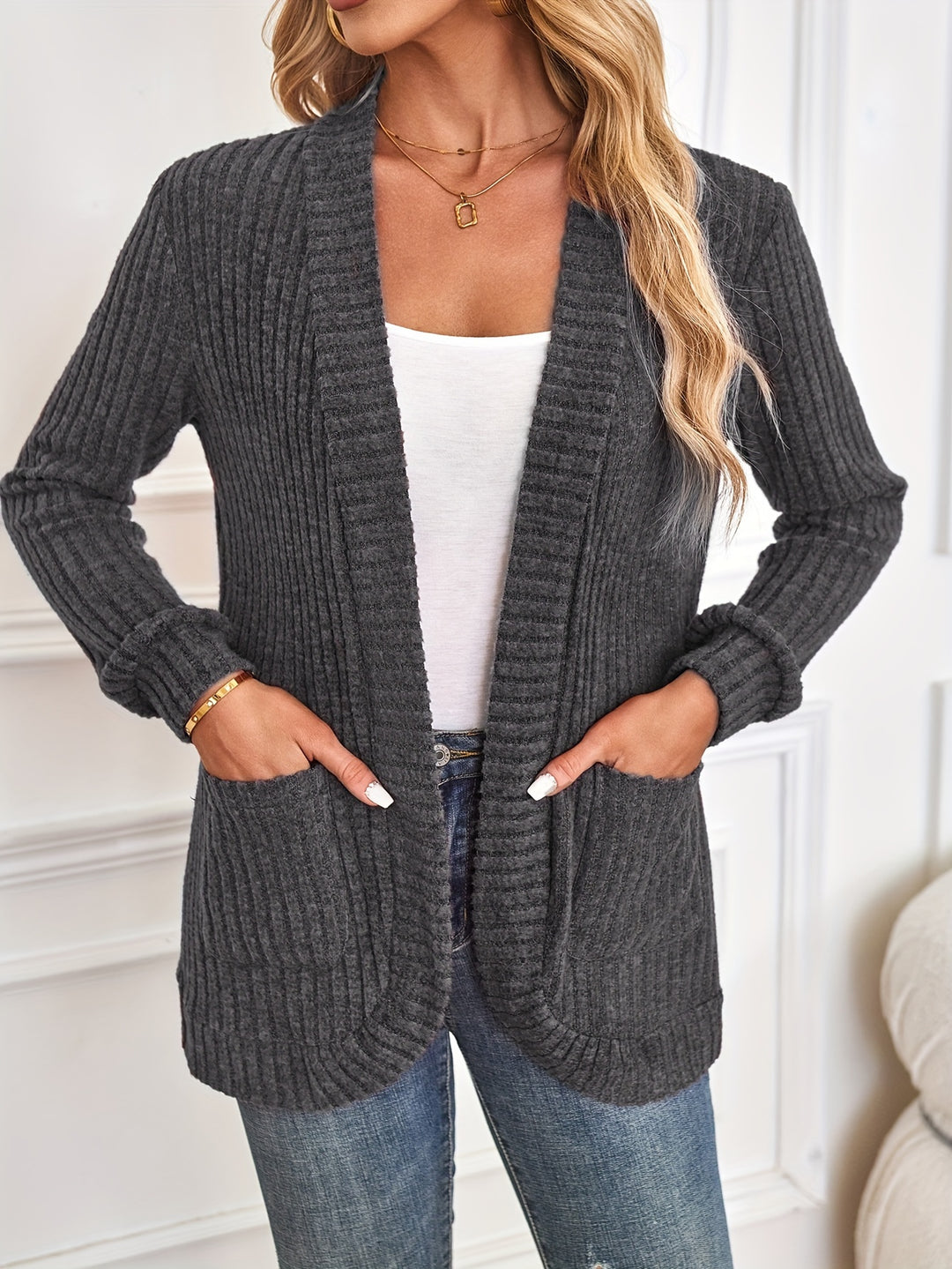 Lena™  Cozy Open-Front Cardigan