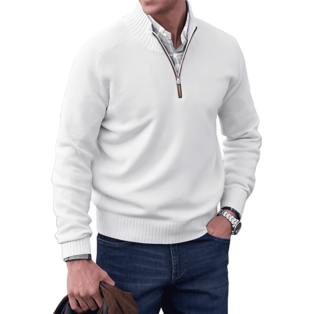 Marvin™ Cashmere Quarter Zip Sweater