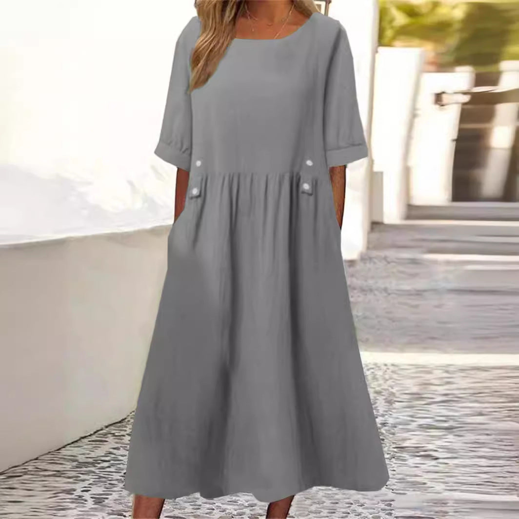 Amelia - Cotton Linen Dress