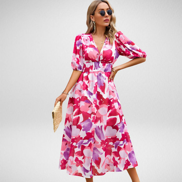 Roxy™ Printed V-Neck Dress