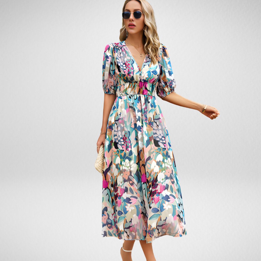 Roxy™ Printed V-Neck Dress