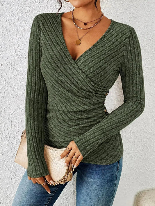Liora™ | Long Sleeve V-Neck Top