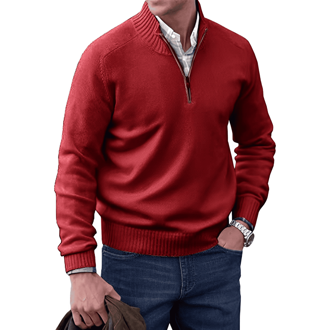 Marvin™ Cashmere Quarter Zip Sweater